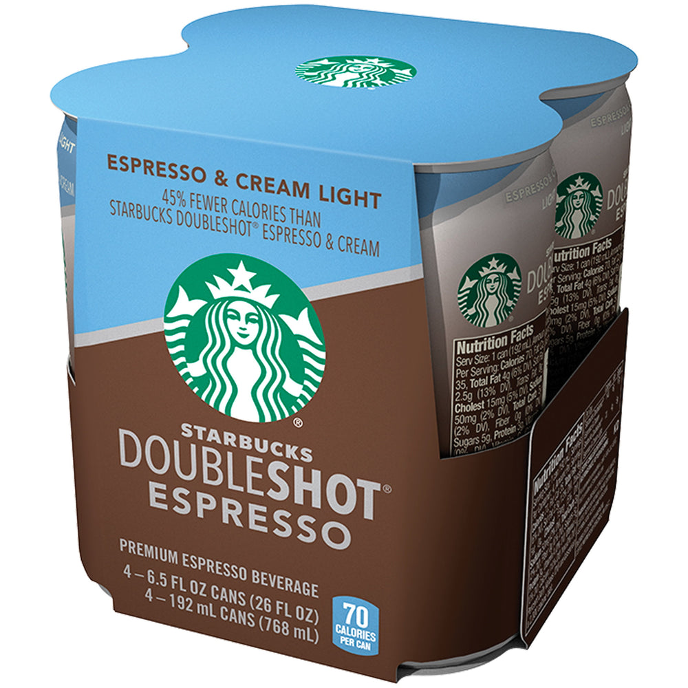 Starbucks Doubleshot Espresso Espresso & Cream Light · Café y cremas · 4 latas de 184 g