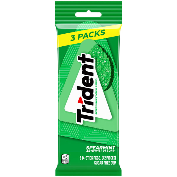 Trident Spearmint Sugar Free · Chicles y mentas · 3 paquetes de 14 pzas (42 pzas)