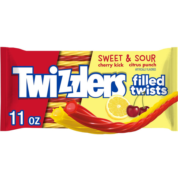 Twizzlers Filled Twists Sweet & Sour Licorice Style · Dulce · 312 g · bolsa