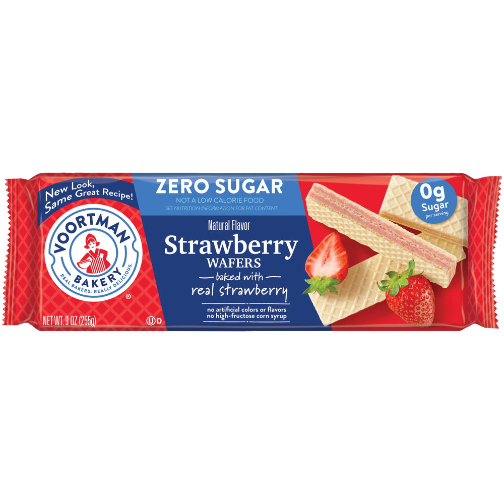 VOORTMAN Bakery Strawberry Wafer Zero Sugar · Galletas · 255 g