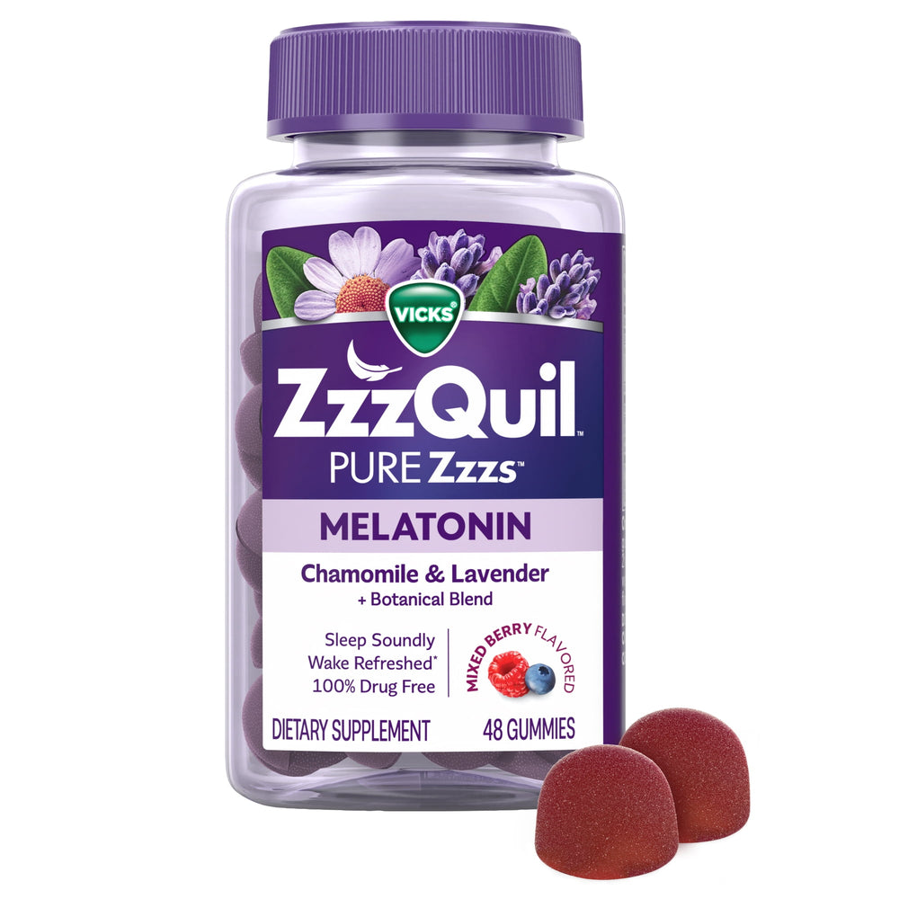 Vicks ZzzQuil Pure Zzzs · Gomitas de melatonina · 48 piezas
