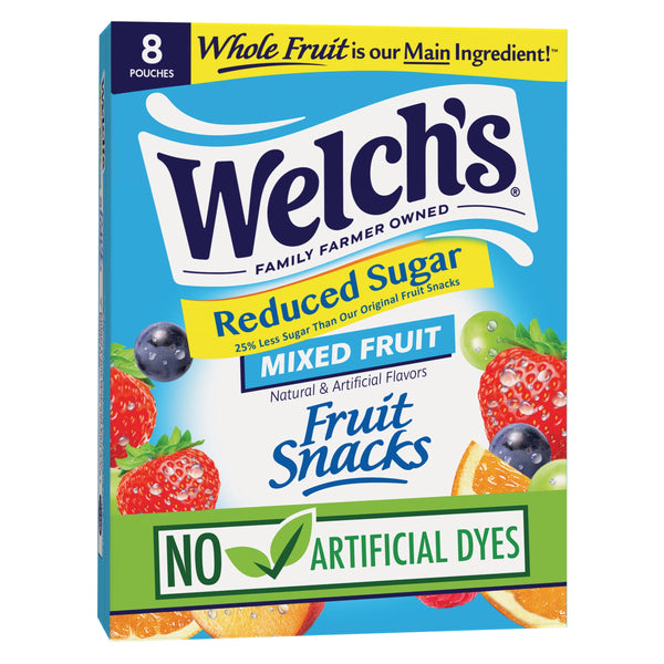 Welch's Fruit Reduced Sugar Mixed Fruit · Gomitas de fruta · 8 pzas de 23 g