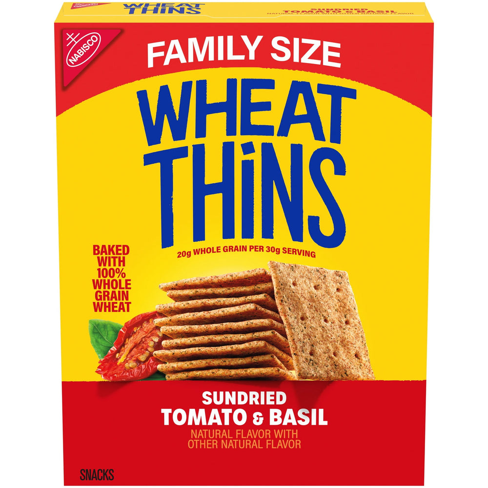 WHEAT THINS Sundried Tomato & Basil Wheat · Galletas saladas · 369 g · tamaño familiar