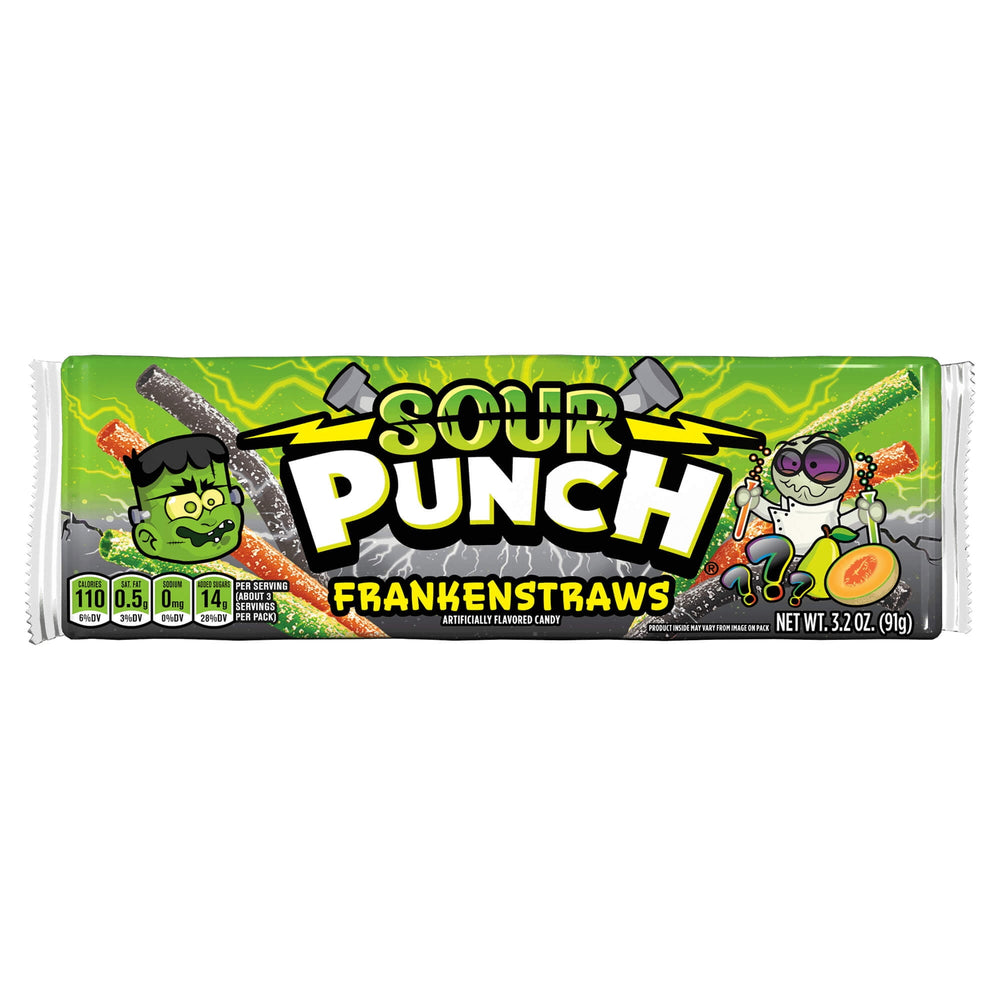 Sour Punch Frankenstraws Halloween · Caramelos · 91 g · charola