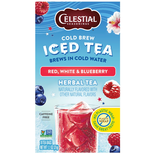 Celestial Seasonings Cold Brew Red White & Blueberry Iced · Salsa y sazonador · 18 pzas