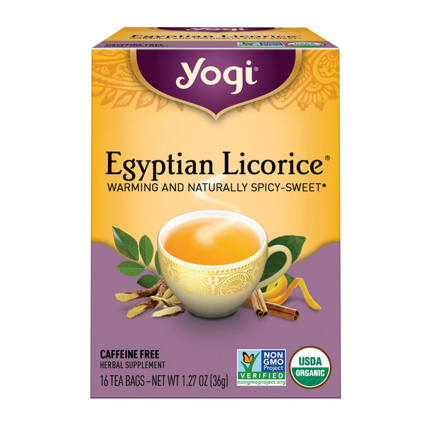 Yogi Egyptian Licorice Organic Herbal Wellness Tea · Té · 16 pzas