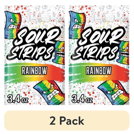 Sour Strips Rainbow · Caramelos · 2 pack de 96 g