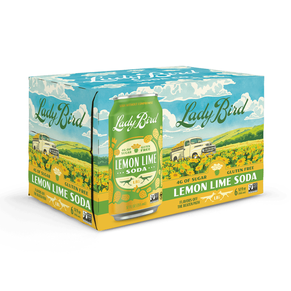 Lady Bird Soda Lemon Lime Gluten-Free · Refresco · 6 pack