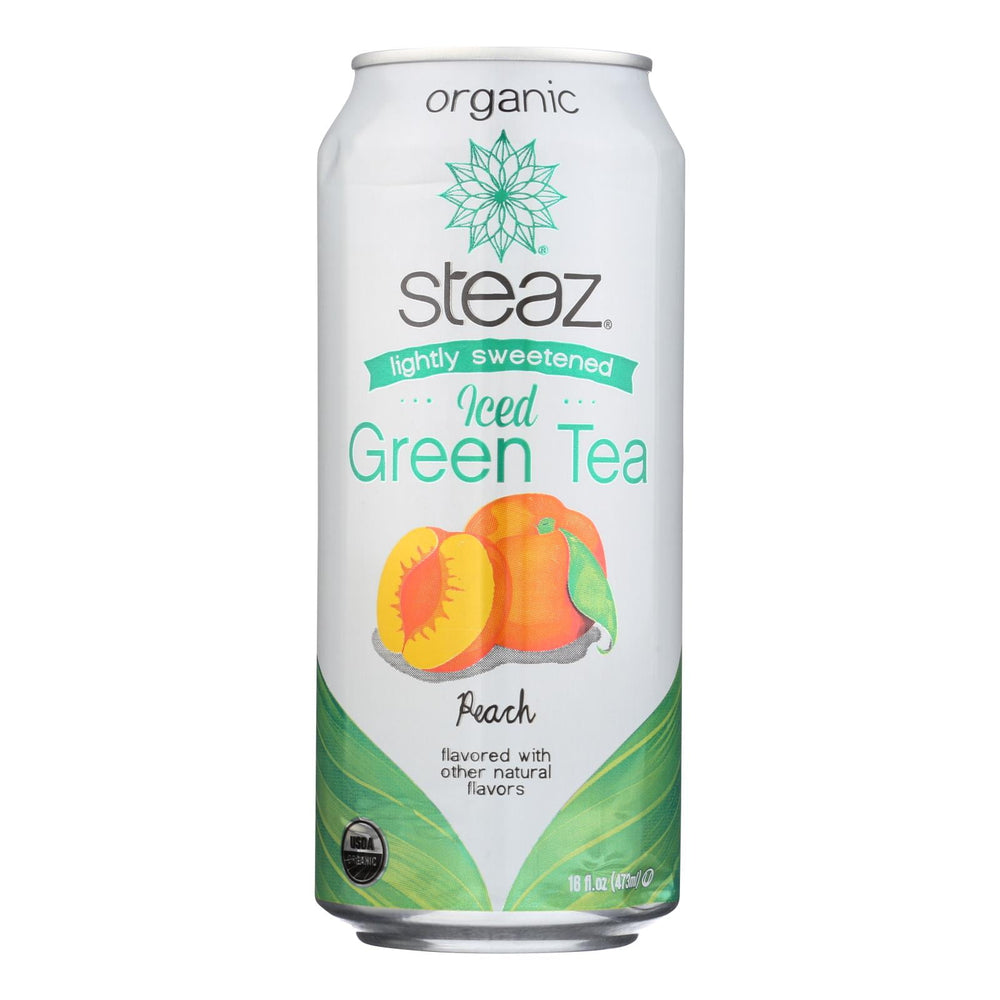 Steaz Organic Peach Iced Green Tea · Té · 473 ml
