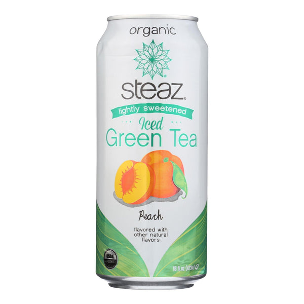 Steaz Organic Peach Iced Green Tea · Té · 473 ml