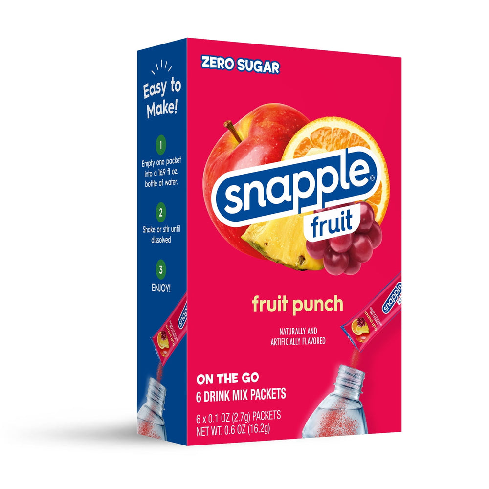 Snapple Fruit Punch Zero Sugar · Polvo para agua · 6 pzas