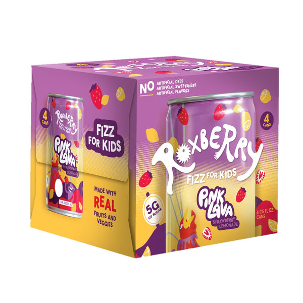 Roxberry Low Sugar Soda for Kids – Strawberry Lemonade · Refresco · 4 pack de 5 g