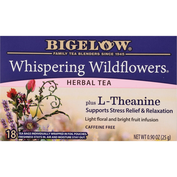 Bigelow Whispering Wildflowers Plus L-Theanine Caffeine-Free · Té · 18 pzas