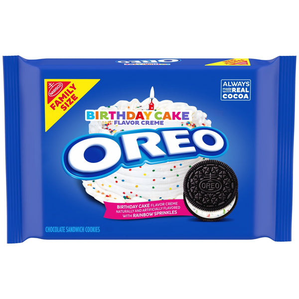 OREO Birthday Cake Creme Chocolate · Galletas · 482 g · tamaño familiar