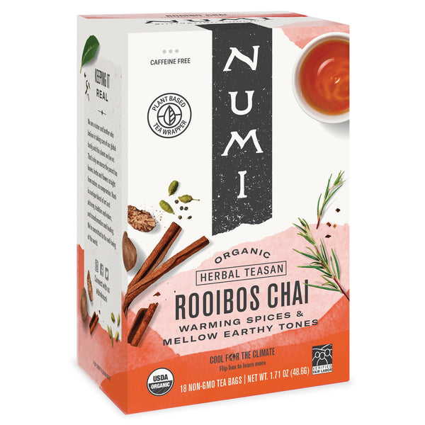 Numi Organic Rooibos Chai Tea Caffeine Free · Té · 18 pzas