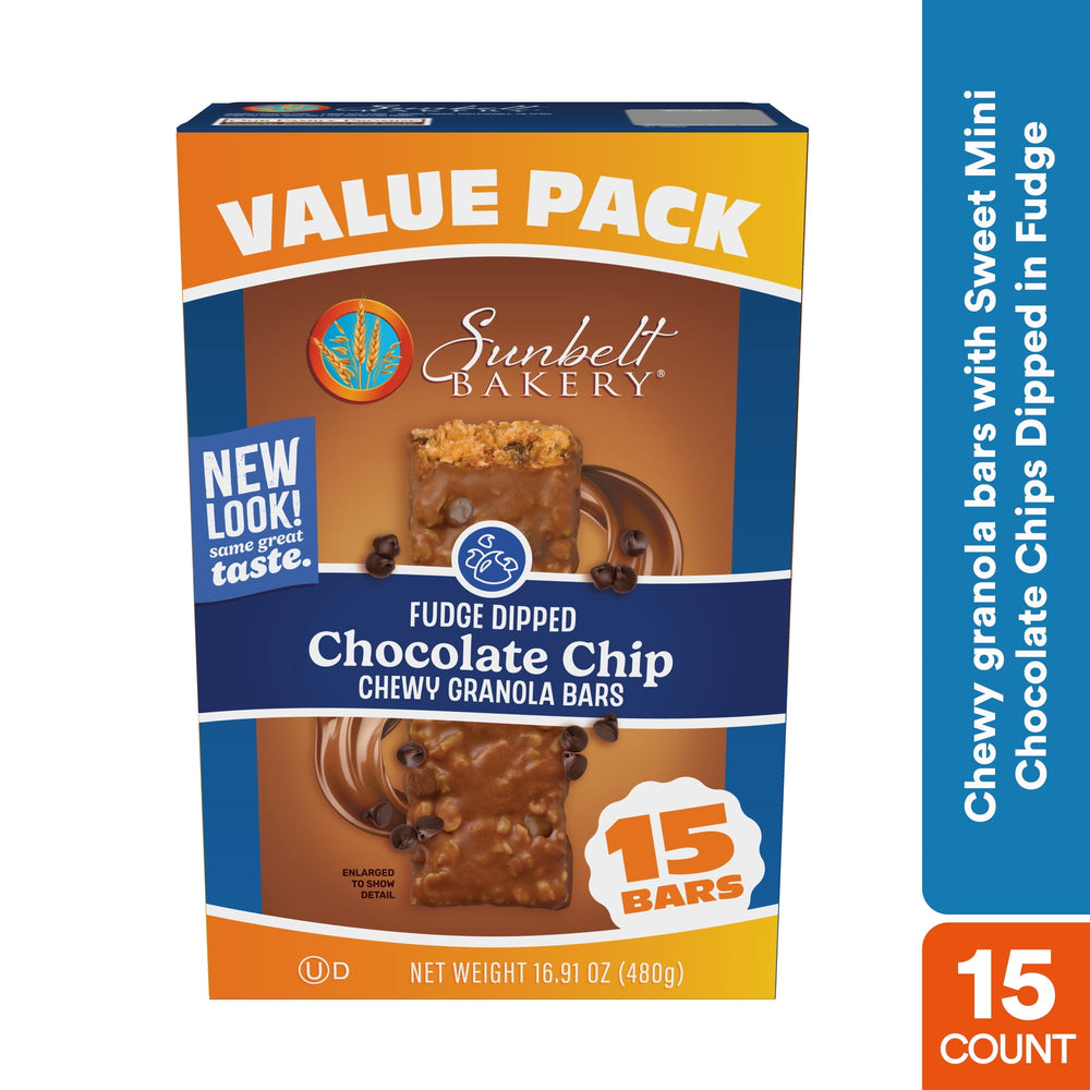 Sunbelt Bakery Fudge Dipped Chocolate Chip · Barras · 15 pzas · 479 g