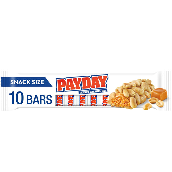 PayDay Peanut Caramel & Miniatures . · Nueces · 10 pzas de 198 g · tamaño snack
