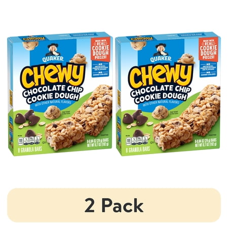 Quaker Chocolate Chip Cookie Dough · Barras · 2 pack de 24 g