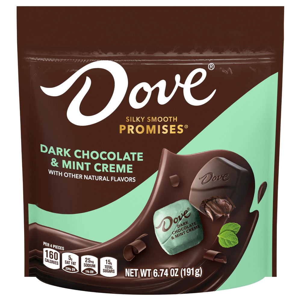 Dove Promises Dark Chocolate & Mint Creme · Chicles y mentas · 191 g · bolsa