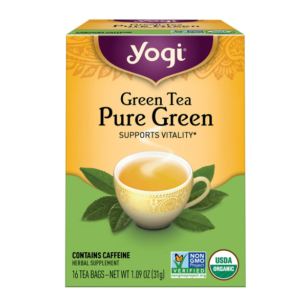 Yogi Green Tea Pure Green Organic Tea · Té · 16 pzas