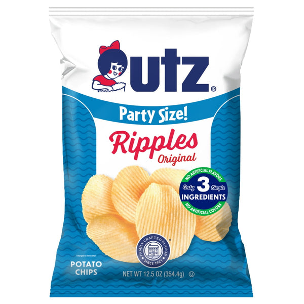 Utz Ripples Original Gluten-Free · Papas · 354 g · bolsa · tamaño fiesta