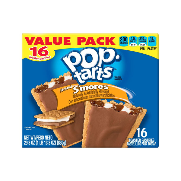 Pop-Tarts Frosted S'mores Breakfast · Pastelitos · 16 pzas · 831 g