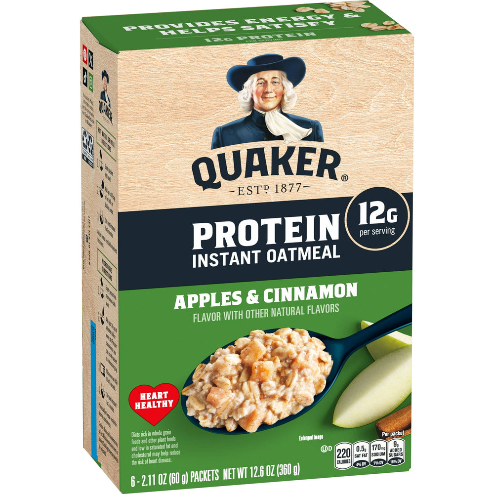 Quaker Protein Apples & Cinnamon · Cereal · 6 pack de 12 g