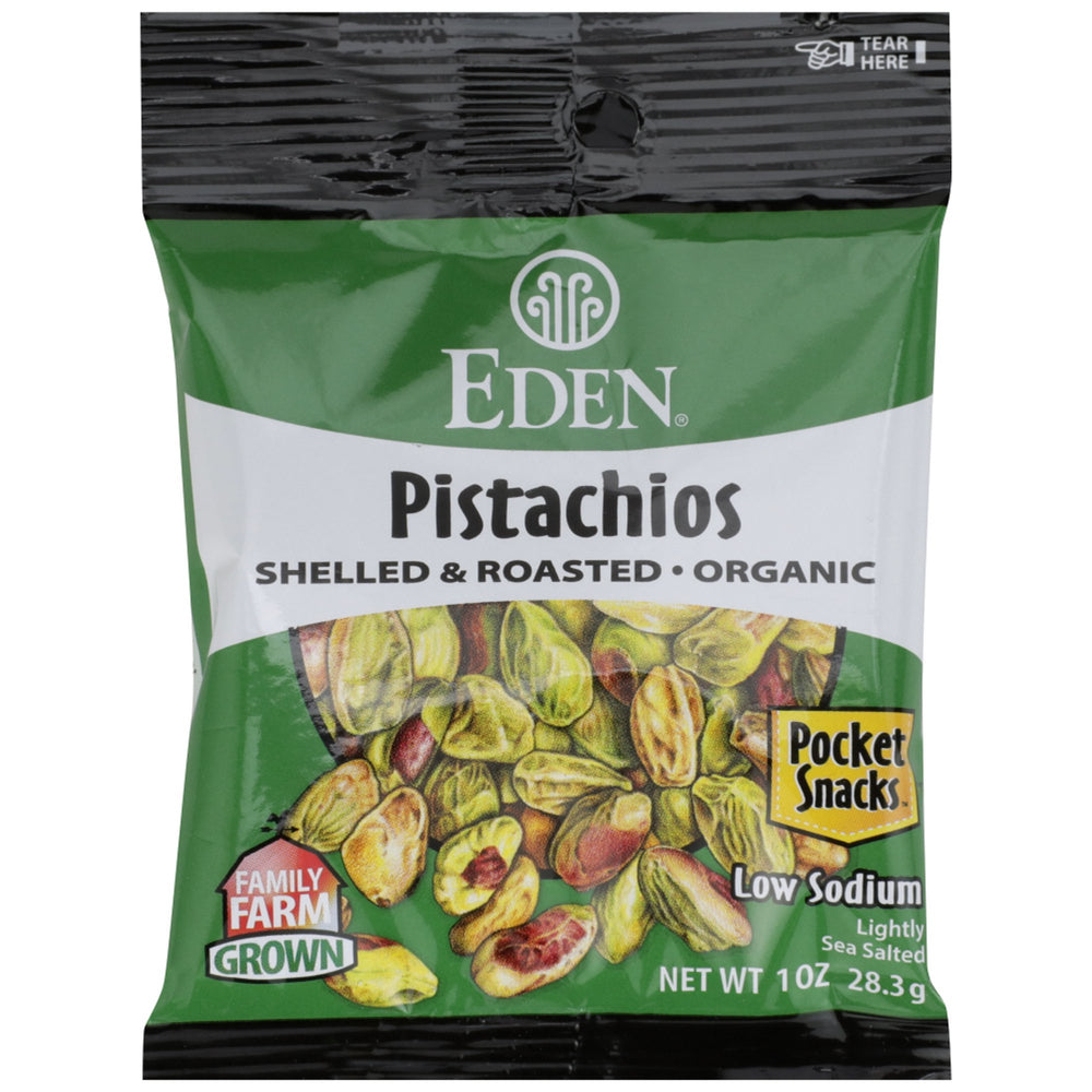Eden Foods Organic Pocket Pistachios Shelled And Dry · Nueces · 28 g