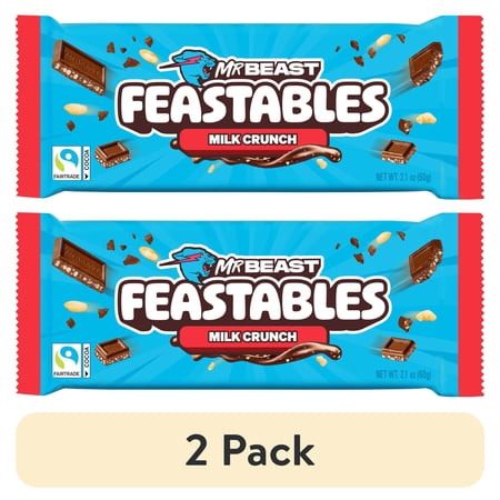 Feastables MrBeast Milk Chocolate Crunch Bar · Caramelos · 2 pack de 60 g