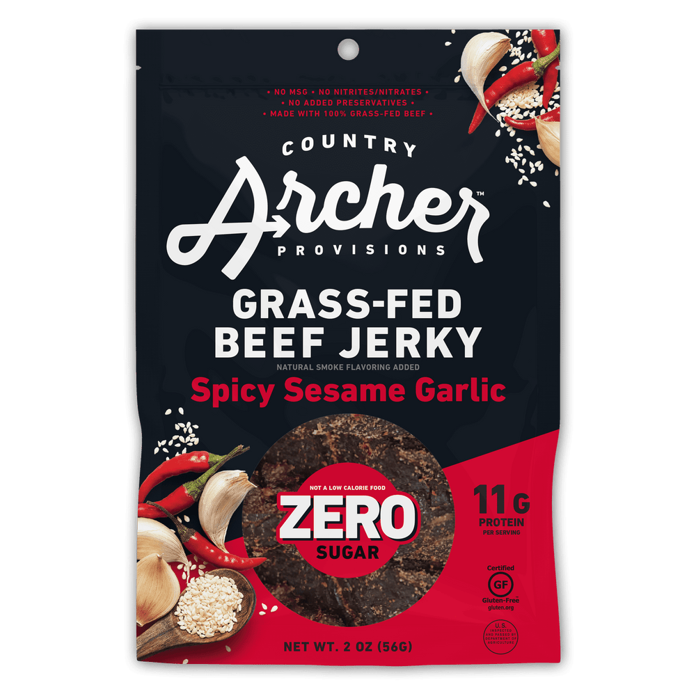 Country Archer Zero Sugar Spicy Sesame Garlic · Carne seca · 57 g