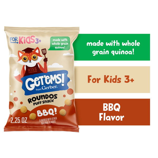Get'ems from Gerber BBQ Roundos Puff Calcium to Support · Frituras · 64 g