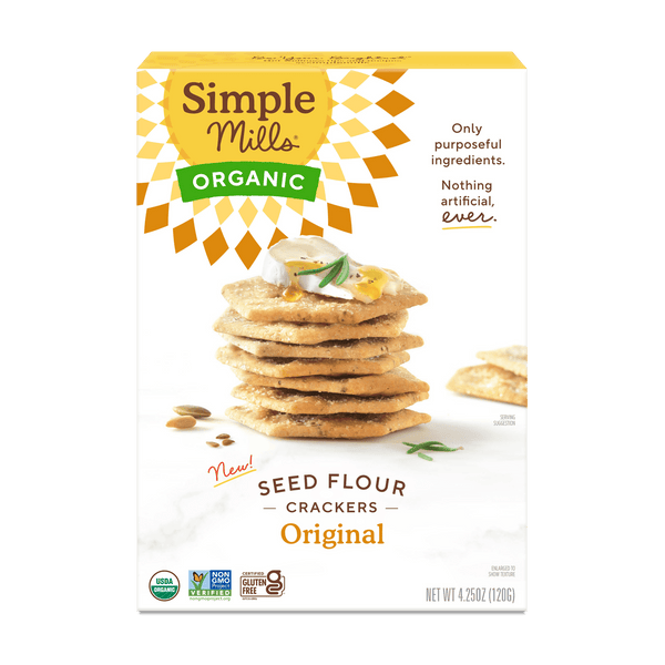 Simple Mills Organic Seed Flour Original Sea Salt Gluten-Free · Galletas saladas · 120 g