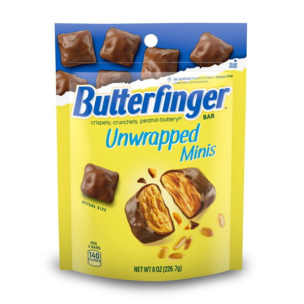 Butterfinger Unwrapped Minis Chocolatey · Caramelos · 227 g · bolsa