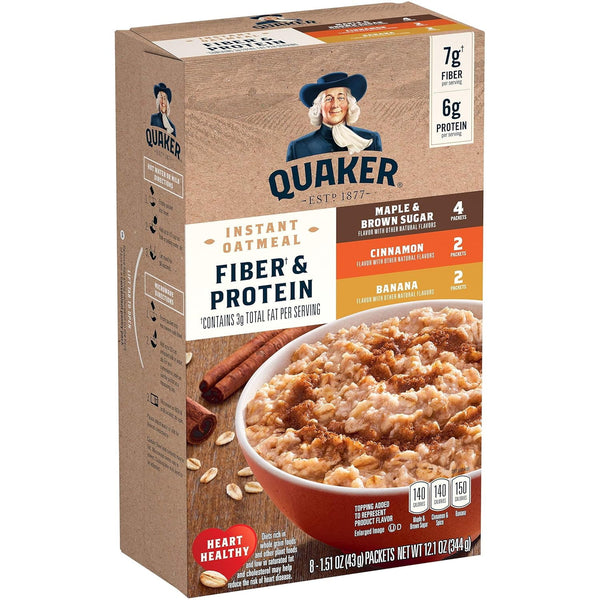 Quaker Fiber & Protein Variety Pack. 1 Box with 8 · Cereal · 8 pzas · caja