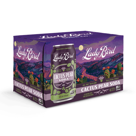 Lady Bird Prickly Pear Soda Gluten-Free · Refresco · 6 pack