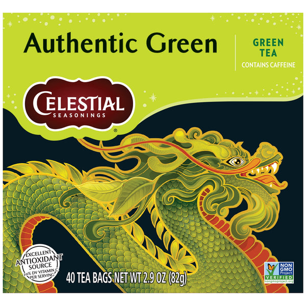 Celestial Seasonings Authentic Green Tea Bags ( · Salsa y sazonador · 40 pzas