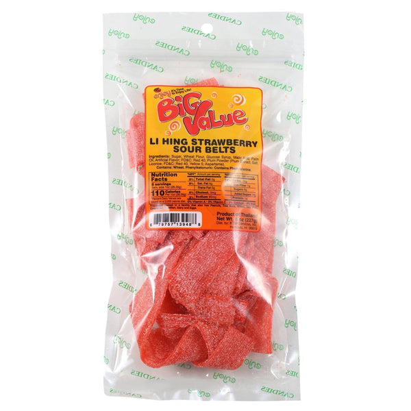 Enjoy BV Li Hing Strawberry Sour Belts ( · Caramelos · 227 g