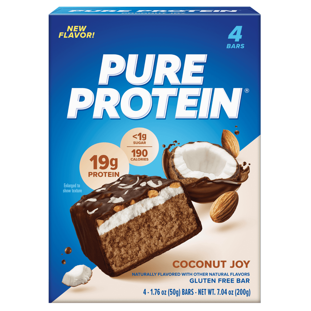 Pure Protein Coconut Joy Gluten Free · Barra de proteína · 4 pzas de 50 g
