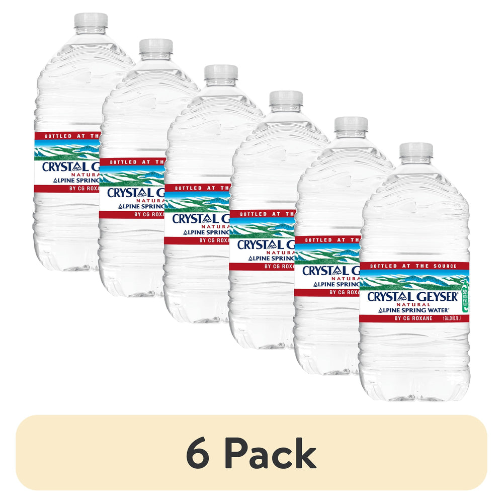 Crystal Geyser Alpine Spring Water 1 Gallon Plastic Jug · Bebida · 6 pack