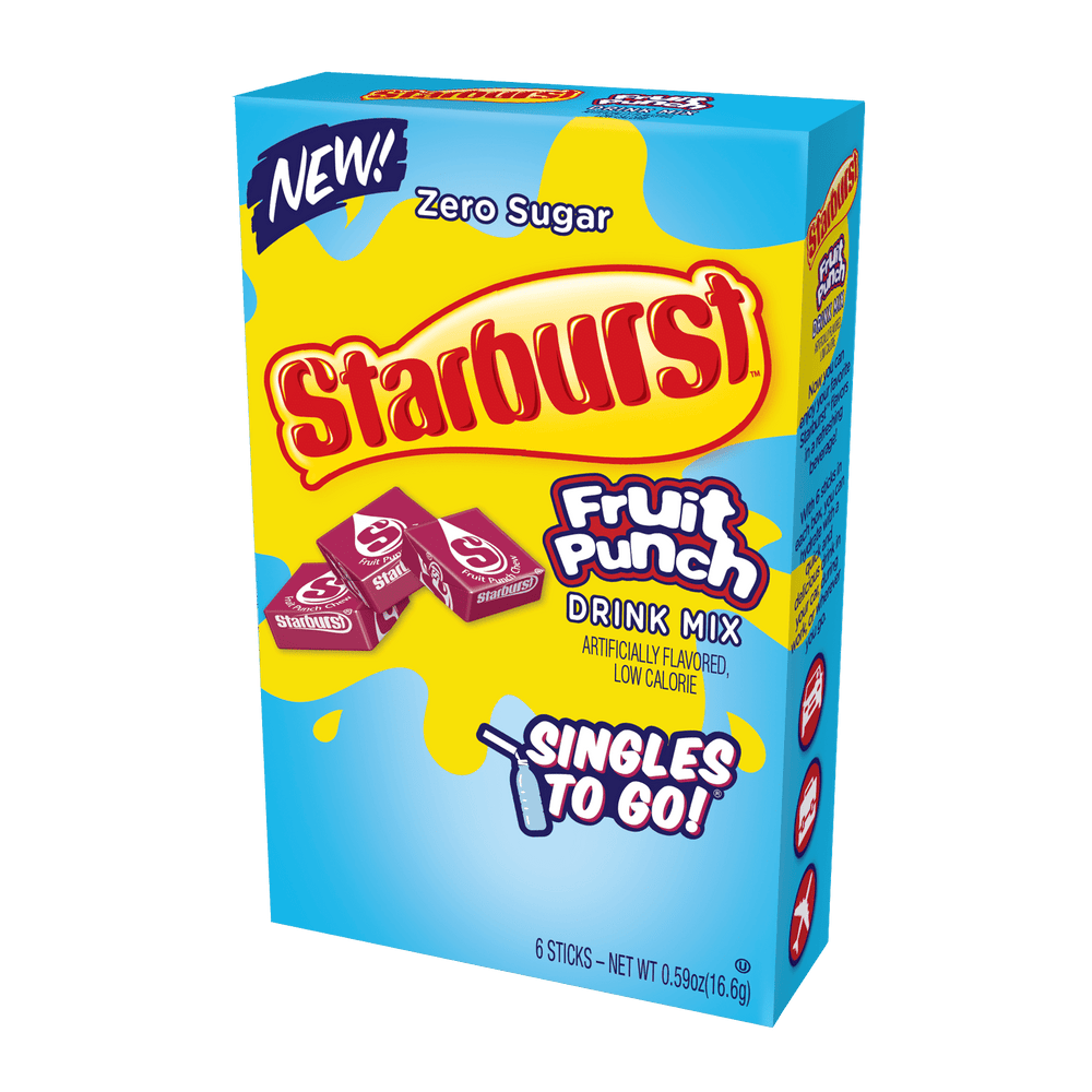 Starburst Fruit Punch Zero Sugar · Polvo para agua · 6 pzas de 17 g