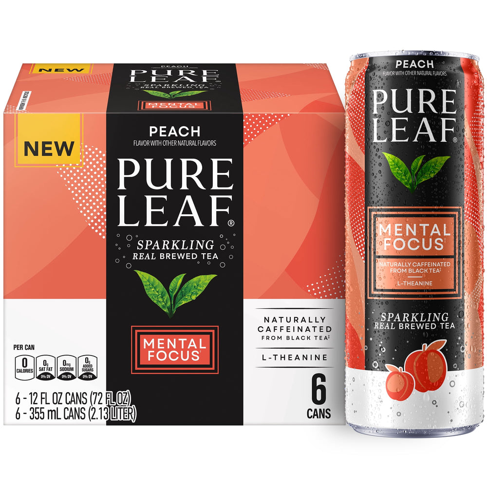 Pure Leaf Mental Focus Peach Sparkling Real Brewed · Té · 6 pzas de 355 ml
