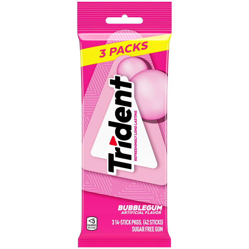 Trident Bubblegum sin azúcar · Chicles y mentas · 14 pzas