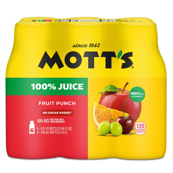 Mott's 100% Fruit Punch Juice · Bebida · 6 pack de 237 ml