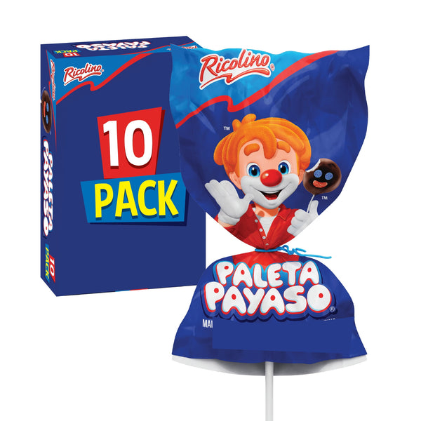 Ricolino Paleta Payaso Chocolate Marshmallow Lollipop · Malvaviscos · 10 pzas