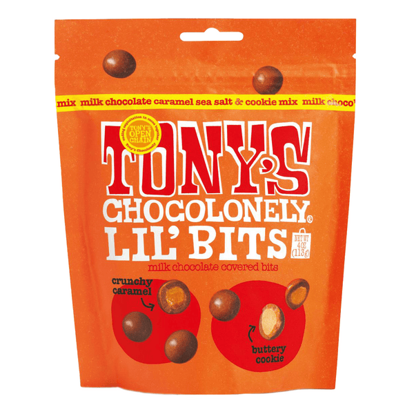 Tonys Chocolonely Lil'Bits Milk Chocolate Caramel Sea · Galletas · 113 g · bolsa