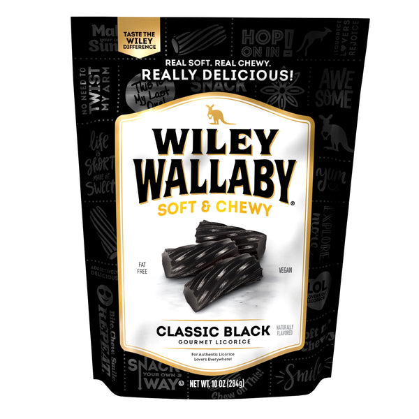 Wiley Wallaby Classic Black Licorice · Gomitas · 283 g · bolsa