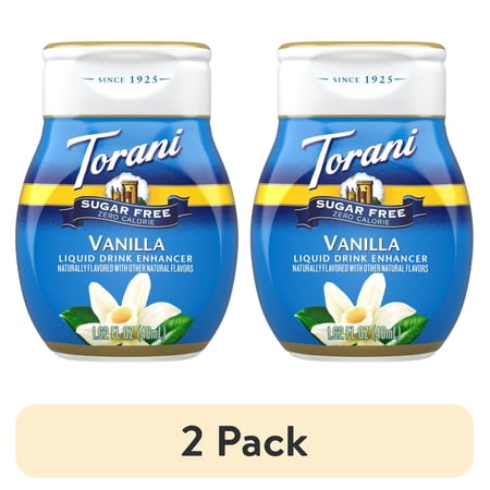 Torani Vanilla Liquid Drink Enhancer sin azúcar · Bebida · 2 pack de 48 ml