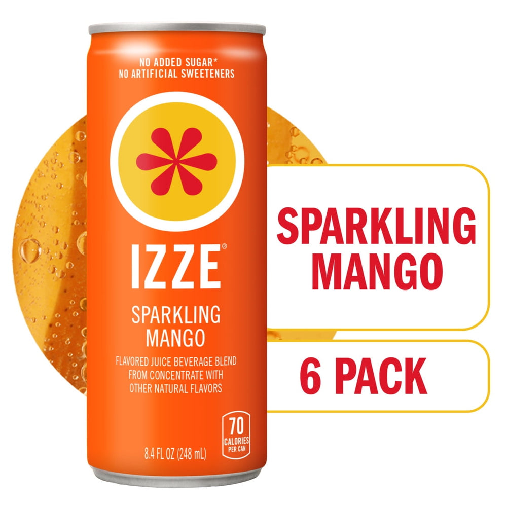 IZZE Sparkling Juice Beverage Blend Mango · Bebida · 6 latas de 248 ml