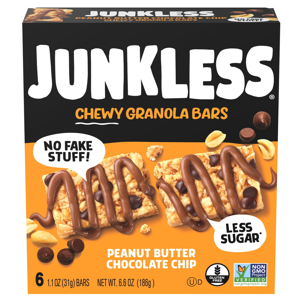 JUNKLESS Peanut Butter Chocolate Chip Gluten Free · Barras · 6 pzas de 31 g