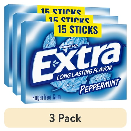 Extra Peppermint sin azúcar, Single Pack 15 Stick · Chicles y mentas · 3 pack